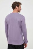 Бавовняний лонгслів BOSS BOSS CASUAL колір фіолетовий з аплікацією