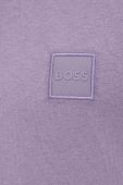 Бавовняний лонгслів BOSS BOSS CASUAL колір фіолетовий з аплікацією