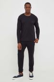 Лонгслів лаунж BOSS колір чорний однотонний (3378840)