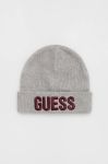 Дитяча шапка Guess колір сірий з тонкого трикотажу