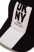 Дитяча бавовняна шапка Dkny колір чорний з принтом