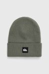 Дитяча шапка Quiksilver колір зелений з товстого трикотажу