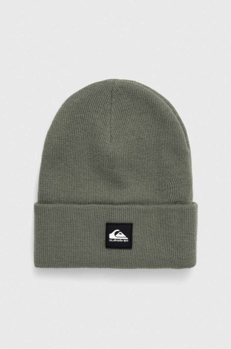Дитяча шапка Quiksilver колір зелений з товстого трикотажу
