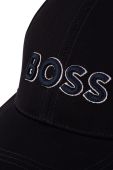 Дитяча шапка BOSS колір синій з принтом