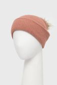 Шапка з домішкою вовни Only колір рожевий з товстого трикотажу