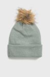 Шапка з домішкою вовни Only колір бірюзовий з товстого трикотажу