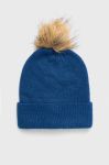 Шапка з домішкою вовни Only з тонкого трикотажу колір блакитний