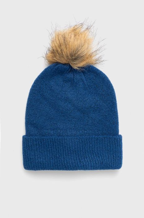 Шапка з домішкою вовни Only з тонкого трикотажу колір блакитний