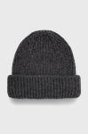 Шапка з домішкою вовни Only колір сірий з товстого трикотажу вовна