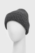 Шапка з домішкою вовни Only колір сірий з товстого трикотажу вовна