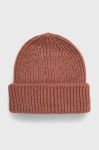 Шапка з домішкою вовни Only колір коричневий з товстого трикотажу
