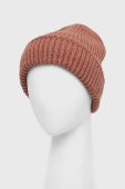 Шапка з домішкою вовни Only колір коричневий з товстого трикотажу