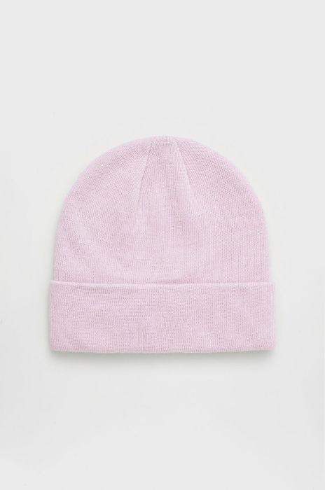 Шапка Only колір фіолетовий з товстого трикотажу
