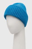 Шапка Pieces з товстого трикотажу колір блакитний (2829403)
