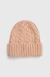 Шапка Pieces колір помаранчевий з товстого трикотажу