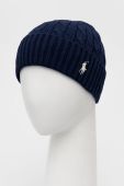 Бавовняна шапка Polo Ralph Lauren колір синій з бавовни