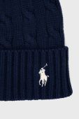 Бавовняна шапка Polo Ralph Lauren колір синій з бавовни