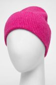 Вовняна шапка Samsoe Samsoe колір рожевий з тонкого трикотажу вовна