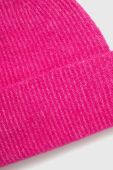 Вовняна шапка Samsoe Samsoe колір рожевий з тонкого трикотажу вовна