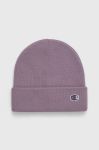 Шапка Champion колір фіолетовий з товстого трикотажу