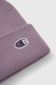 Шапка Champion колір фіолетовий з товстого трикотажу