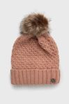 Шапка Roxy Blizzard колір рожевий з товстого трикотажу