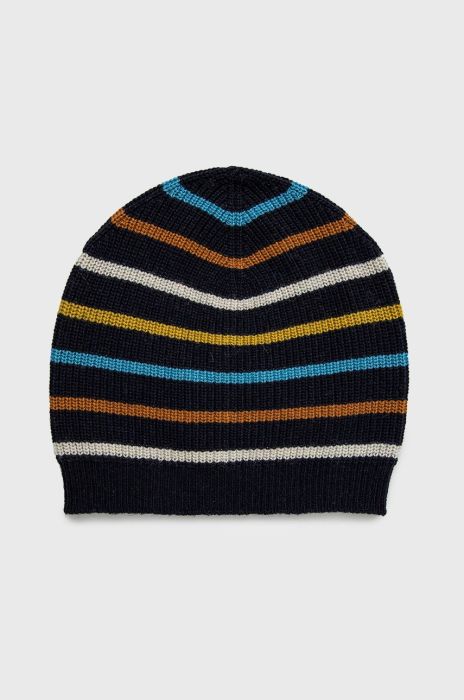 Шапка з домішкою вовни United Colors of Benetton з тонкого трикотажу колір барвистий (2631829)