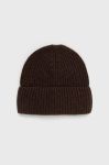 Шапка Ivy Oak колір коричневий з товстого трикотажу вовна