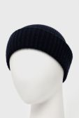 Вовняна шапка Woolrich колір синій з тонкого трикотажу вовна