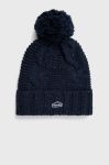 Шапка з домішкою вовни Superdry колір синій з товстого трикотажу (2755473)