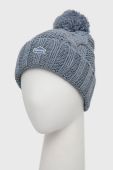 Шапка з домішкою вовни Superdry з товстого трикотажу колір блакитний