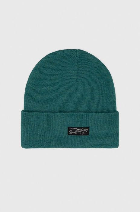 Шапка Superdry колір бірюзовий з товстого трикотажу