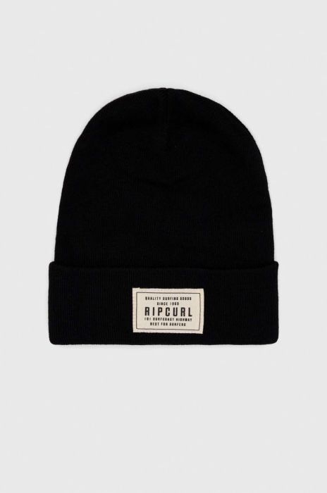 Шапка Rip Curl колір чорний з товстого трикотажу