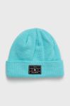 Шапка з домішкою вовни DC колір бірюзовий з товстого трикотажу