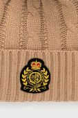 Шапка з домішкою вовни Lauren Ralph Lauren колір коричневий з товстого трикотажу