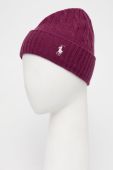 Вовняна шапка Polo Ralph Lauren колір фіолетовий з тонкого трикотажу вовна (2765170)