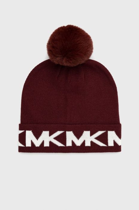 Шапка Michael Kors колір бордовий з тонкого трикотажу