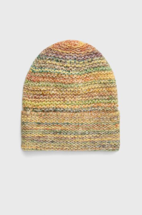 Шапка з домішкою вовни United Colors of Benetton колір жовтий