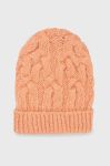 Шапка з домішкою вовни United Colors of Benetton колір помаранчевий