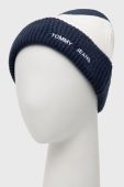 Шапка з домішкою вовни Tommy Jeans колір синій
