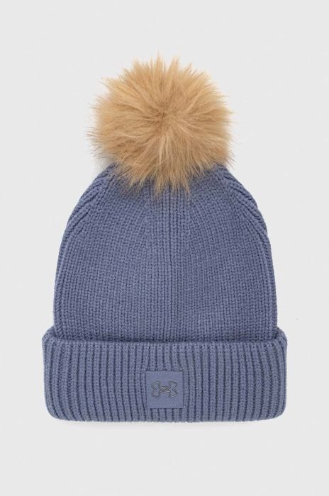 Шапка Under Armour з товстого трикотажу колір блакитний