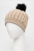 Шапка з домішкою вовни CMP колір бежевий з товстого трикотажу