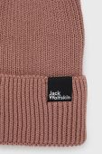 Бавовняна шапка Jack Wolfskin колір рожевий з тонкого трикотажу з бавовни