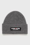 Шапка з домішкою вовни Karl Lagerfeld Karl Lagerfeld X Cara Delevingne колір сірий