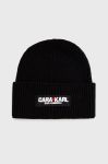 Шапка з домішкою вовни Karl Lagerfeld Karl Lagerfeld X Cara Delevingne колір чорний