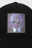 Бавовняна бейсболка Karl Lagerfeld колір чорний з аплікацією (2697643)