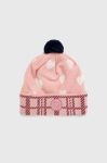 Шапка з домішкою вовни Femi Stories Sweetie колір рожевий з товстого трикотажу