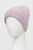 Дитяча шапка з домішкою вовни Name it колір фіолетовий з товстого трикотажу