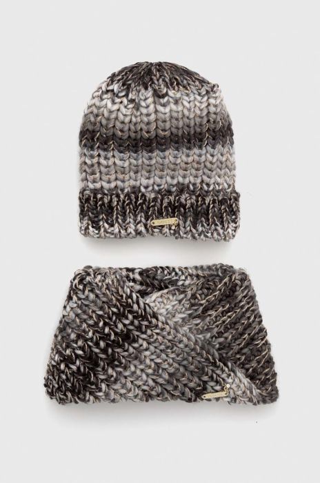 Дитяча шапка і снуд Guess колір сірий