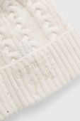 Дитяча шапка з домішкою вовни Guess колір білий